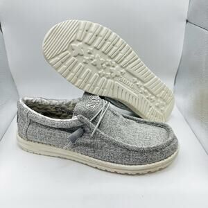Hey Dude Wally Linen ‘Iron’ Gray Shoes Men Size 11 (SKU110793901)